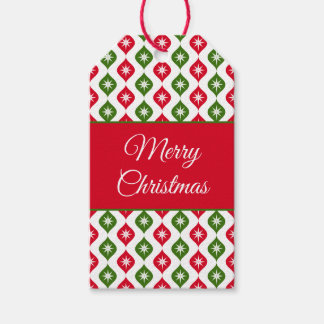 Midden eeuws moderne ster retro kerstornament cadeaulabel