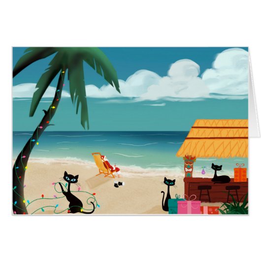 Midden-eeuws ontwerp - Kittens en de kerstman (Voorkant Horizontaal)