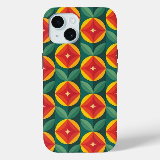Midden-eeuws Oranje bloemmotief Case-Mate iPhone Case (Achterkant)