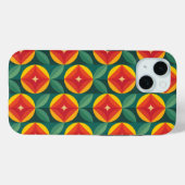 Midden-eeuws Oranje bloemmotief Case-Mate iPhone Case (Achterkant (horizontaal))