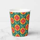 Midden-eeuws Oranje bloemmotief Papieren Bekers (Links)