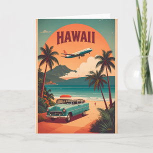 Midden eeuws retro 50s Hawaii Reizen Toerisme Kuns Kaart