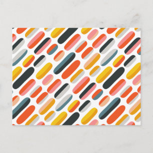 Midden eeuws retro geometrisch abstract patroon feestdagenkaart