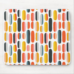 Midden eeuws retro geometrisch abstract patroon muismat