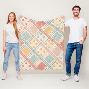 Midden eeuws terracotta ruit diamant patroon fleece deken