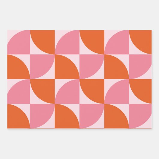 Midden-eeuwse Abstracte Sinaasappel en roze patroo Inpakpapier Vel (Voorkant)