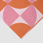 Midden-eeuwse Abstracte Sinaasappel en roze patroo Tissuepapier (Detail)