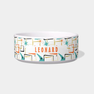 Midden-eeuwse Atomische Tijd Funky Vierkanten Met  Voerbakje