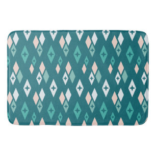 Midden-eeuwse atoomdiamanten Blauwgroen, perzik, B Badmat