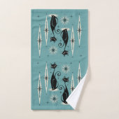 Midden-eeuwse atoomkatten met gemiddelde retro op bad handdoek (Handdoek)