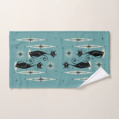 Midden-eeuwse atoomkatten met gemiddelde retro op bad handdoek (Handdoek)