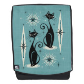 Midden-eeuwse atoomkatten met gemiddelde retro op  rugtassen (Voorkant)