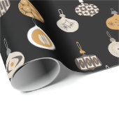 Midden-Eeuwse Atoomkerstversiering Cadeaupapier (Rol Hoek)