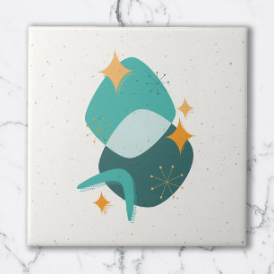 Midden-eeuwse atoomleeftijd Abstract 17 Sierkussen Tegeltje