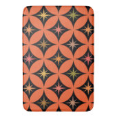 Midden-eeuwse atoomsterren op Oranje cirkels Badmat (Voorkant Verticaal)