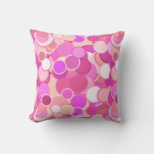 Midden-eeuwse confetti stippen - roze en koraal kussen