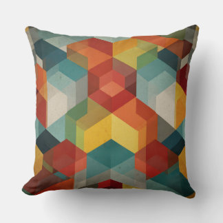 Midden-eeuwse geometrische kubussen abstracte kuss kussen