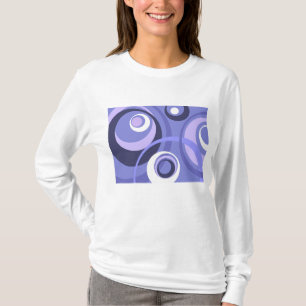 Midden-eeuwse geometrische paarse cirkels abstract t-shirt