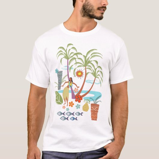 Midden-eeuwse Hawaiian Retro T-shirt (Voorkant)