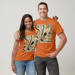 Midden Eeuwse Jazz Leeftijd Minimalistische Kunst T-shirt