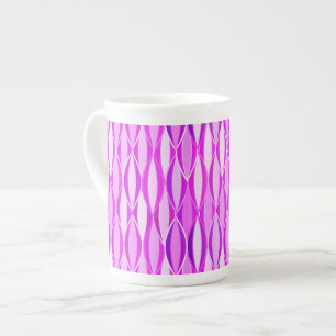 Midden-eeuwse lintprint - orchidee en violet porselein kop