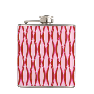 Midden-eeuwse lintprint - roze en bordeauxrood heupfles