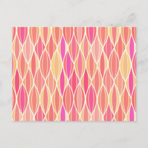 Midden-eeuwse lintprint - roze, koraal en goud briefkaart