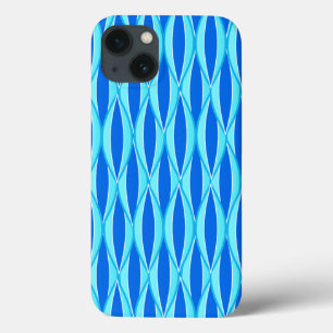 Midden-eeuwse lintprint - tinten blauw iPhone 13 hoesje