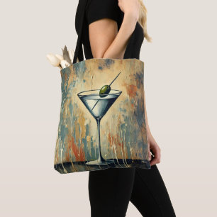 Midden Eeuwse Mixed Media Martini Kunst Draagtas