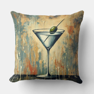 Midden Eeuwse Mixed Media Martini Kunst Kussen