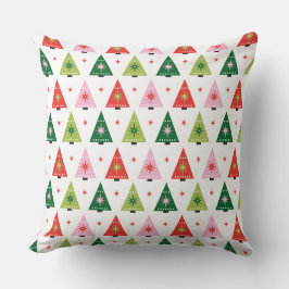 Midden-eeuwse mod Rood en Groen Kerstmis Kussen