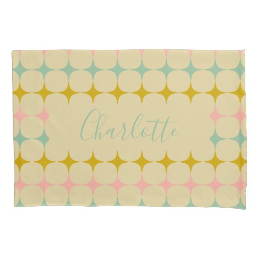 Midden-eeuwse mod sterren |  kleuren op maat kussensloop (Voorkant)