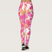 Midden-eeuwse moderne Abstract, Fuchsia, koraal Si Leggings (Achterkant)