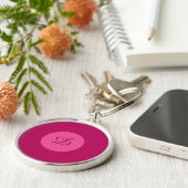 Midden-eeuwse moderne abstracte bessen roze sleutelhanger (Zijkant)