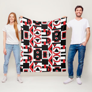 Midden-eeuwse moderne Abstracte geometrische heden Fleece Deken