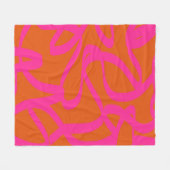 Midden-eeuwse moderne Abstracte lijnen Oranje en r Fleece Deken (Voorkant (Horizontaal))