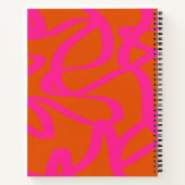 Midden-eeuwse moderne Abstracte lijnen Oranje en r Notitieboek (Achterkant)