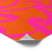 Midden-eeuwse moderne Abstracte lijnen Oranje en r Poster (Hoek)