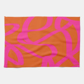 Midden-eeuwse moderne Abstracte lijnen Oranje en r Theedoek (Horizontaal)