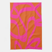 Midden-eeuwse moderne Abstracte lijnen Oranje en r Theedoek (Verticaal)