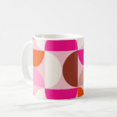 Midden-eeuwse moderne Abstracte patroonroze Sinaas Koffiemok (Voorkant links)