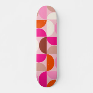 Midden-eeuwse moderne Abstracte patroonroze Sinaas Skateboard