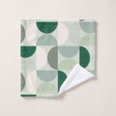 Midden-eeuwse moderne Abstracte patroonsleuf groen Bad Handdoek (Wasdoekje)