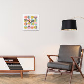 Midden-eeuwse moderne Abstracte retro vormen Vierkante Klok