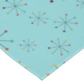 Midden-eeuwse moderne atoomAqua Blue Pattern Tafelkleed (Gekanteld)