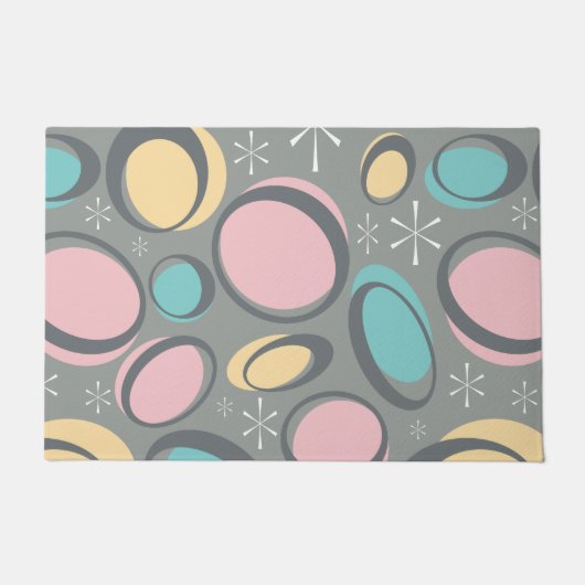 Midden-eeuwse moderne atoombeugels in de ruimtetij deurmat (Voorkant)