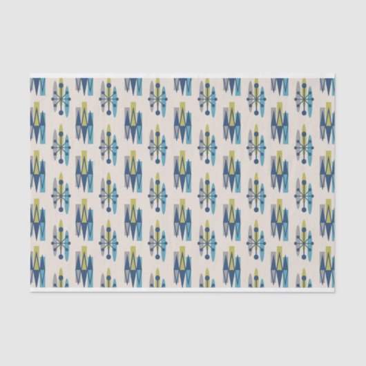 Midden-eeuwse moderne atoomtijdperk tissuepapier (Voorkant)