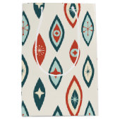 Midden-eeuwse moderne atoomvormen Rood, Aqua, Blau Medium Cadeauzakje (Voorkant)