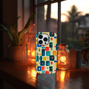 Midden-eeuwse moderne blokken met aangepaste naam Case-Mate iPhone 14 pro hoesje