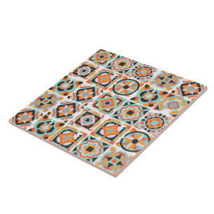 Midden-eeuwse moderne Boho-mozaïek Tegeltje